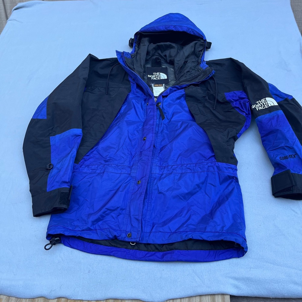 Vintage The North Face Mountain Light Gore-Tex Jacket Blue Black Small 90s USA